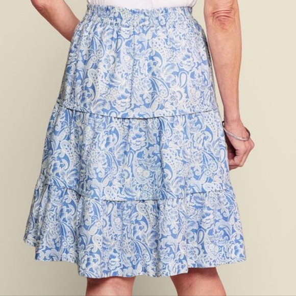 Soft Surroundings Blue Tiered Bubble Mini Skirt - Picture 4 of 4